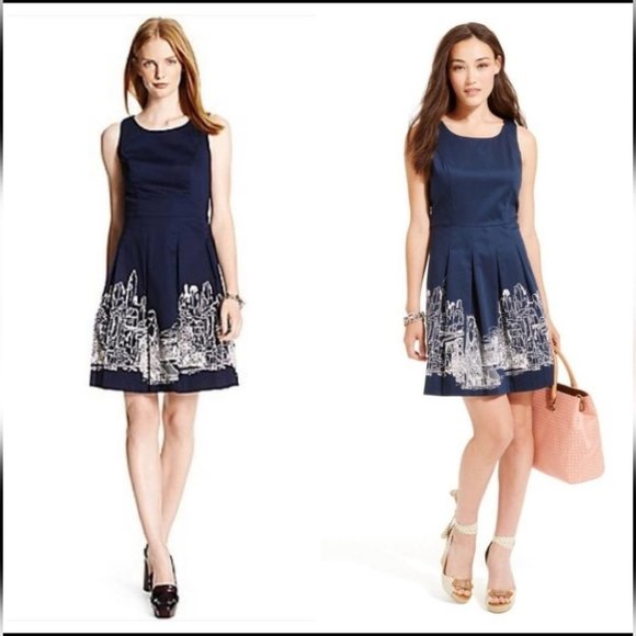 Tommy Hilfiger Navy NYC City Skiline Fit and Flare Sleeveless Mini Dress 4 (21) - Picture 11 of 11